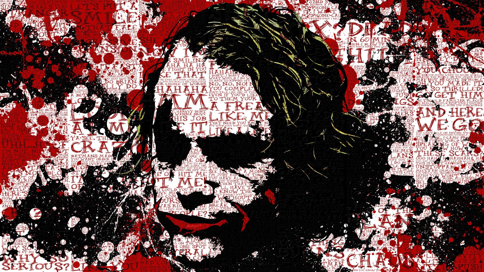 The Joker digital wallpaper Batman anime movies paint splatter 2k