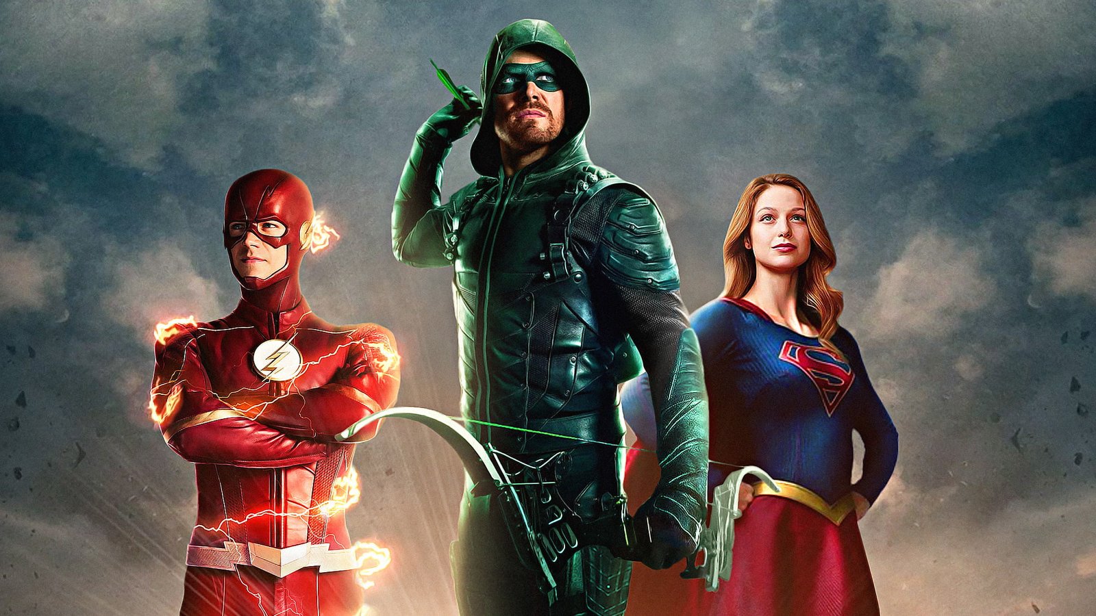 arrow flash supergirl hd artwork artist deviantart superheroes 2k