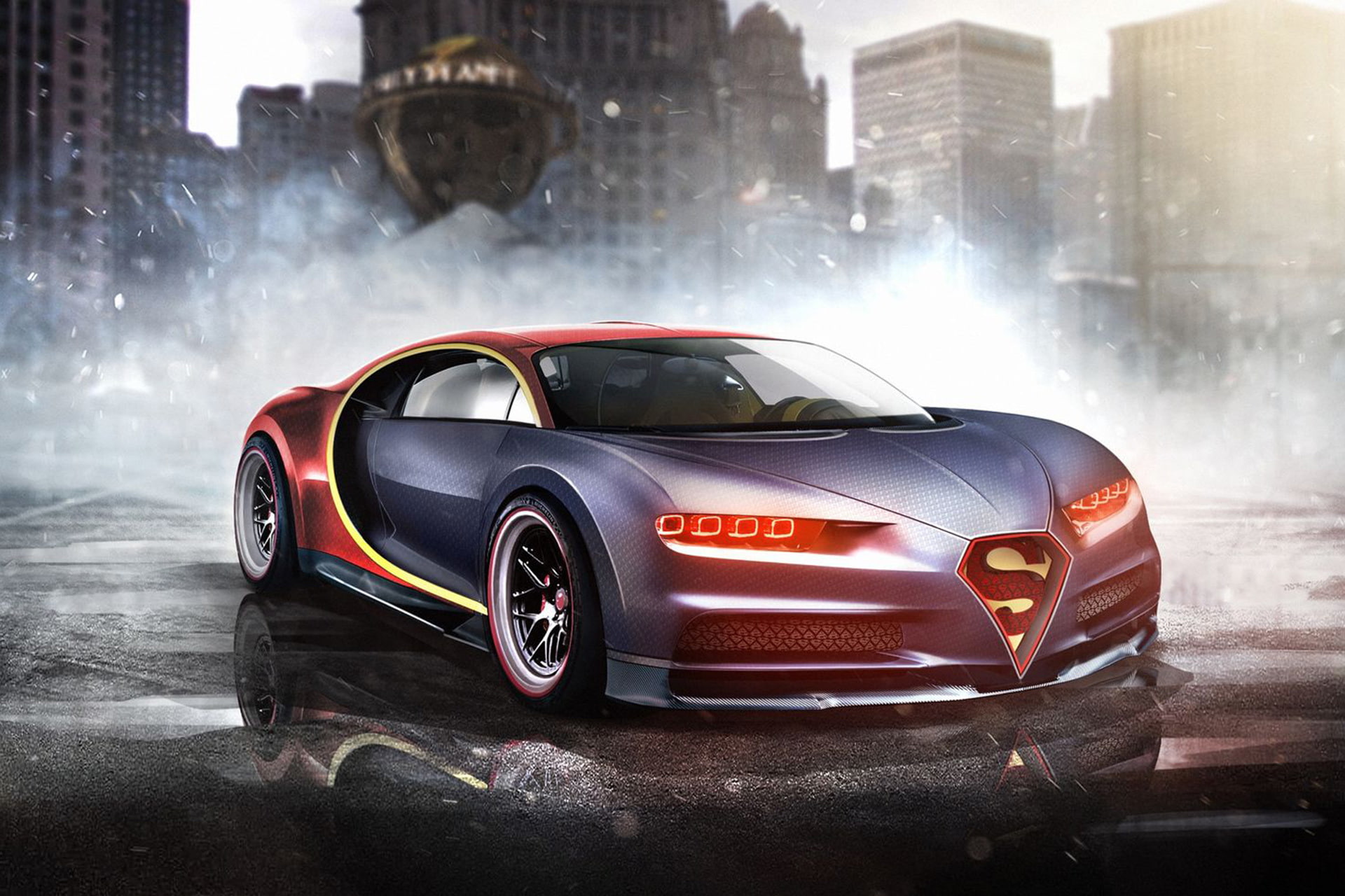 auto Bugatti Superman superhero Marvel Chiron 2k