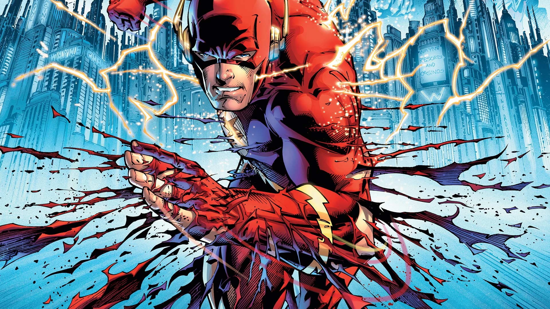 Daredevil illustration Flash superhero comics lightning artwork 2k