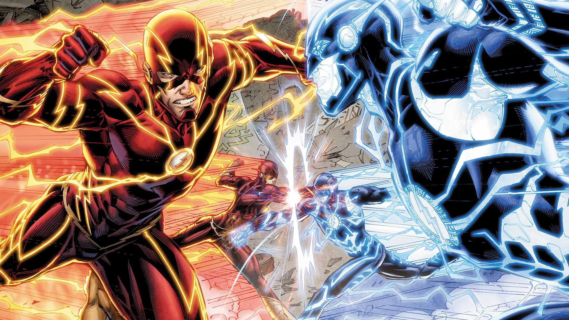 Flash and Zoom illustration DC Comics superhero full frame 2k