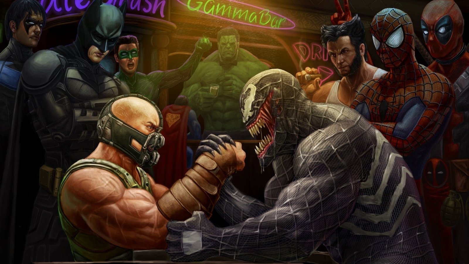 green lantern hulk comic character batman dc comics venom spiderman superman wolverine superheroe Sports Wrestling HD Art 2k