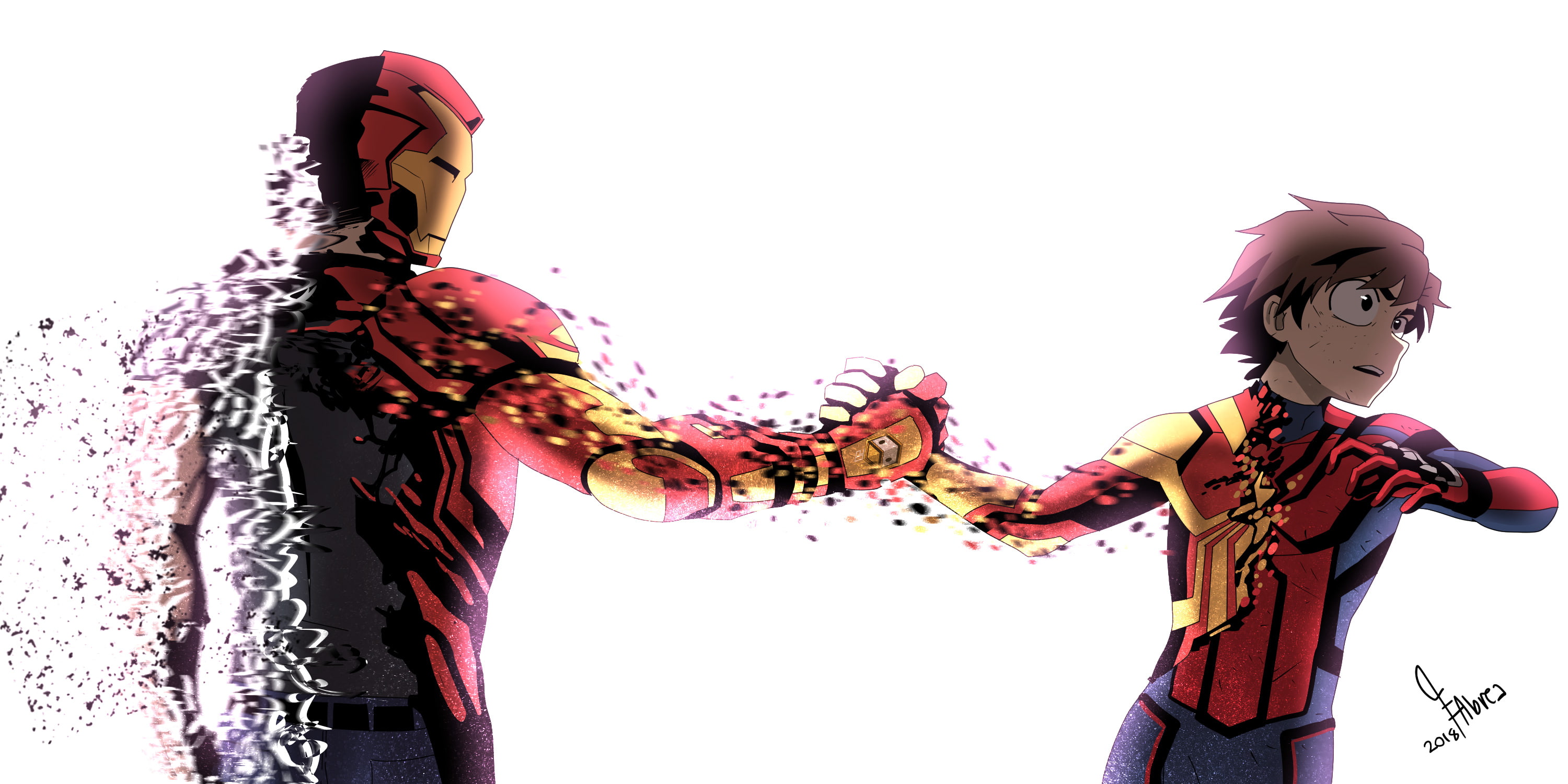 iron man spiderman hd anime superheroes artwork artist 2k