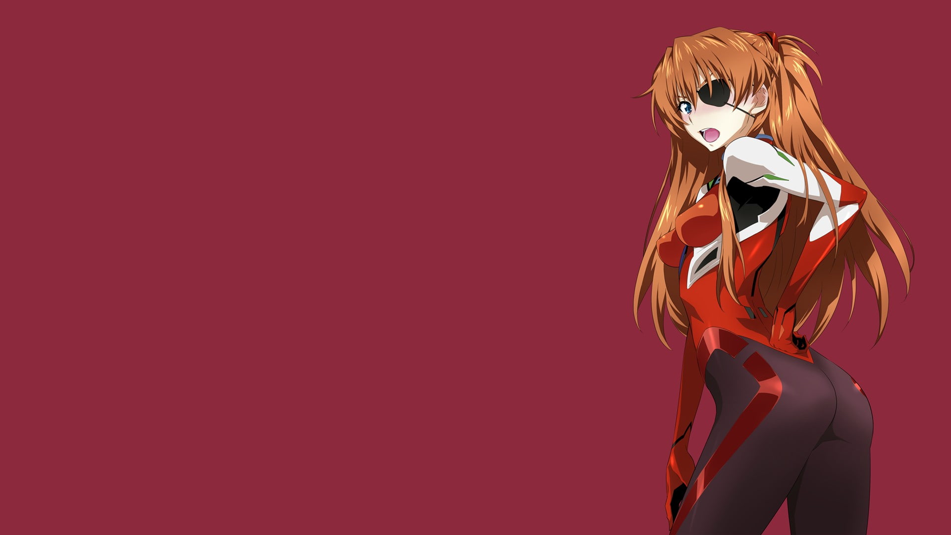Asuka Langley Soryu Neon Genesis Evangelion Red Background 2k