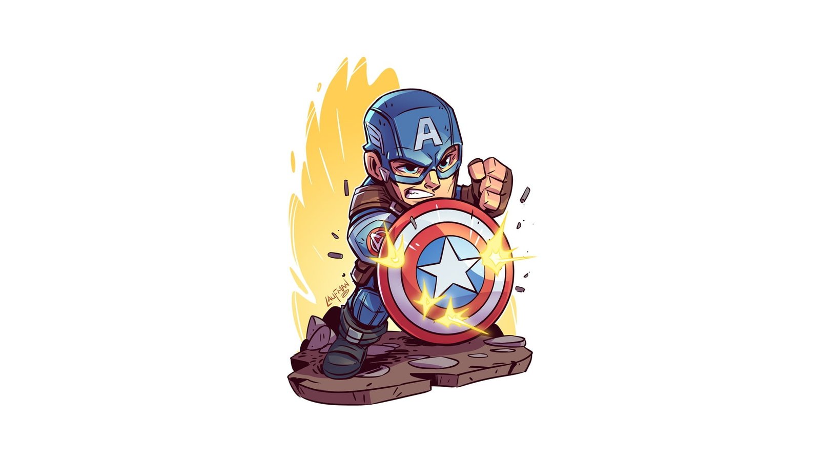 Derek Laufman Captain America Marvel Comics shield superhero 2k