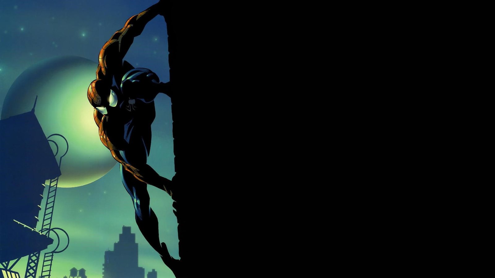 spiderman comics spider man superhero dark silhouette copy space 2k