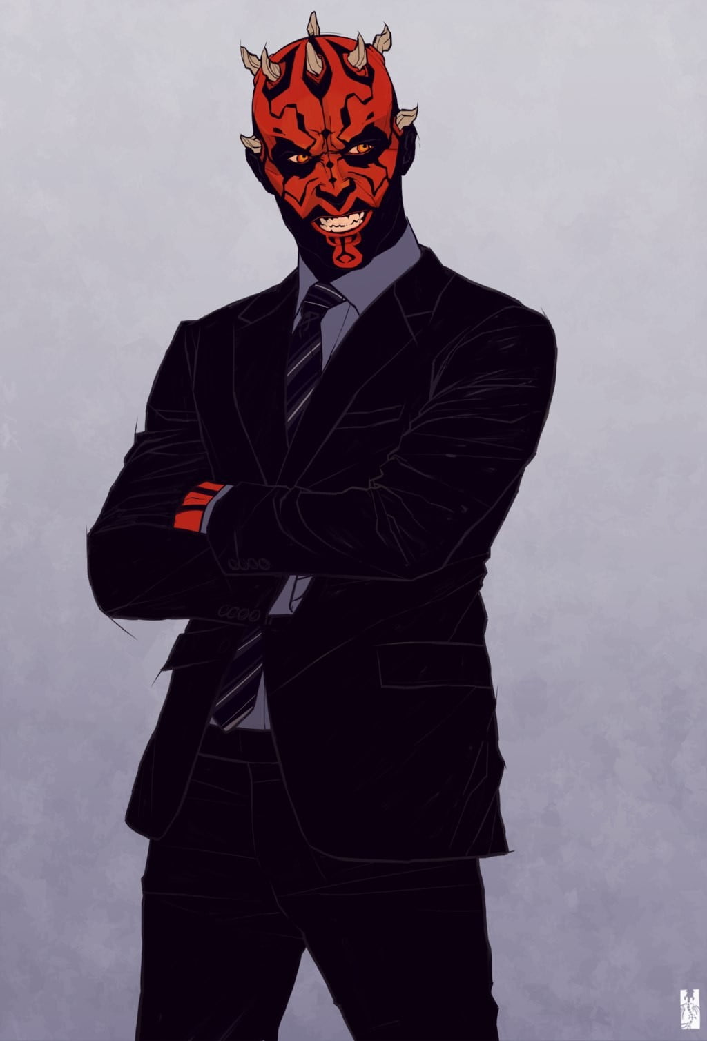 Star Wars Darth Maul illustration one person suit disguise