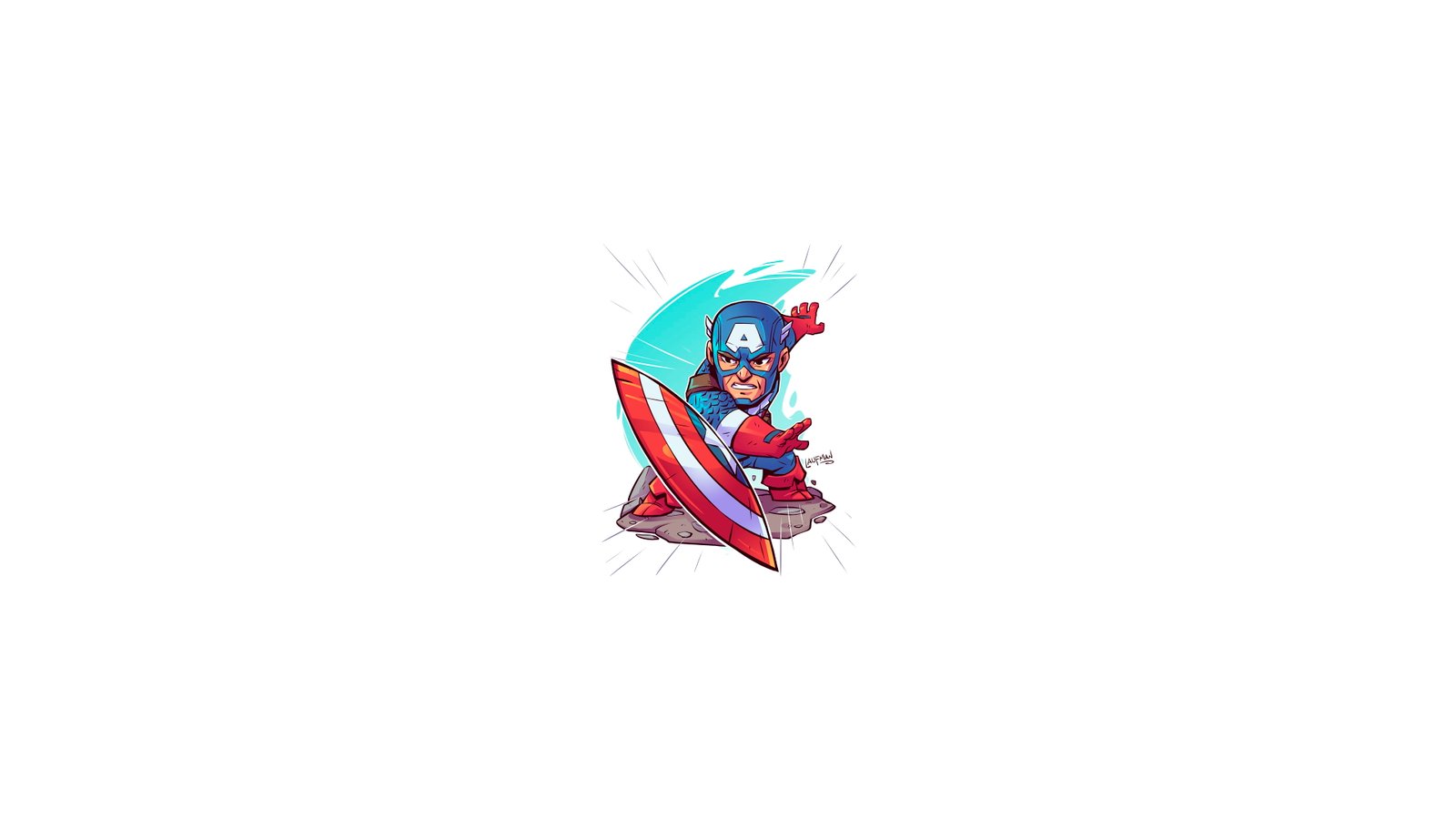 Captain America Marvel Comics soldier chibi minimalism 2k 4k