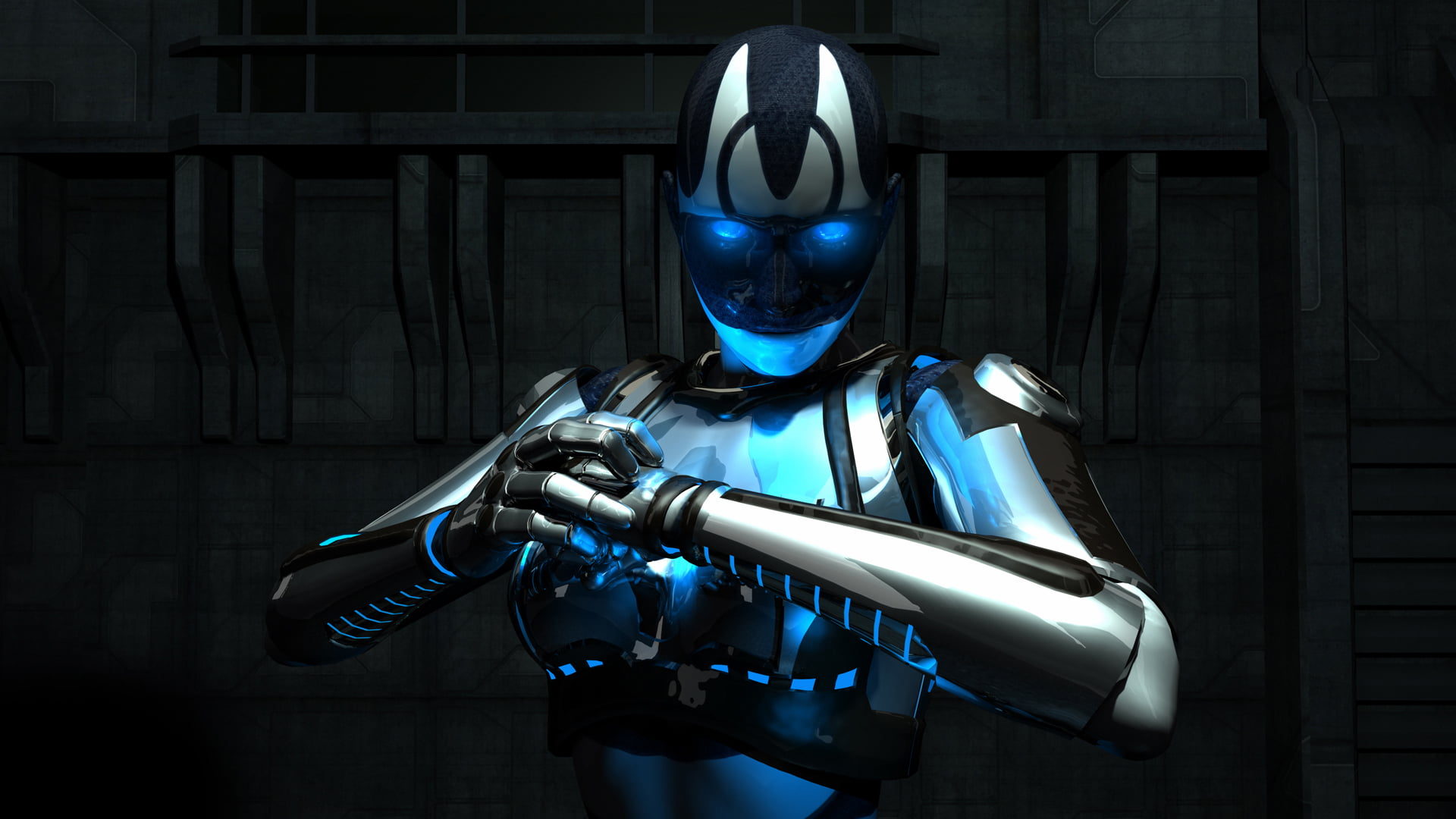 geometry Lemma technology cyborg robot blue indoors communication 2k