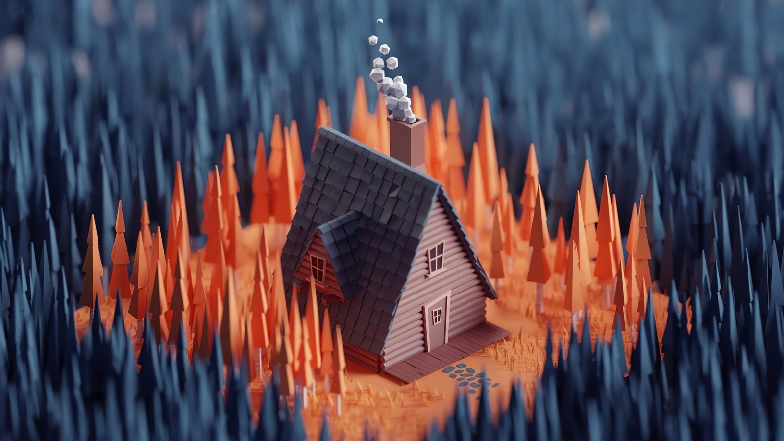 digital art artwork illustration low poly nature 2k 4k