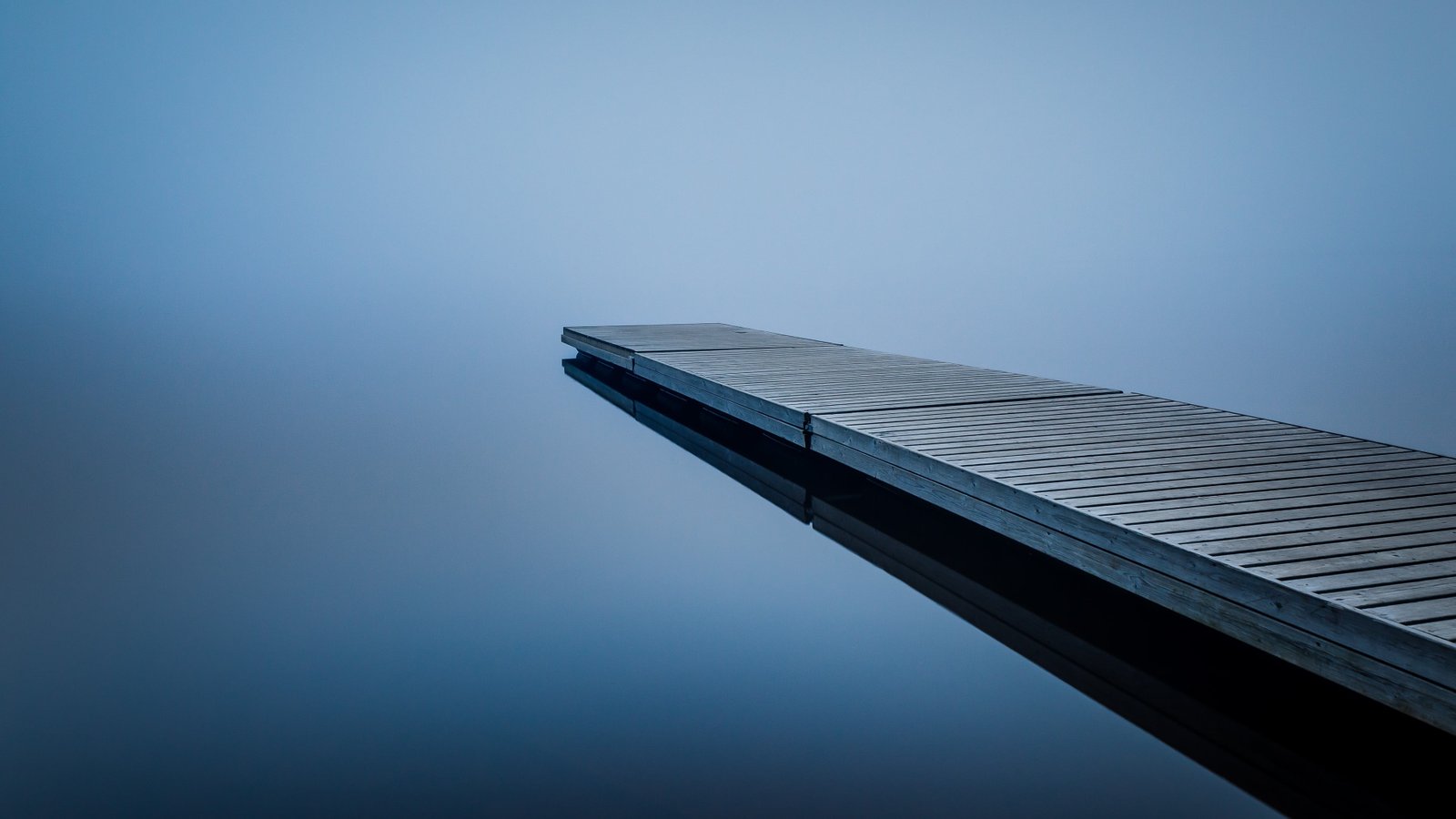 grey concrete edge brown wooden dock water nature mist lake 2k 4k