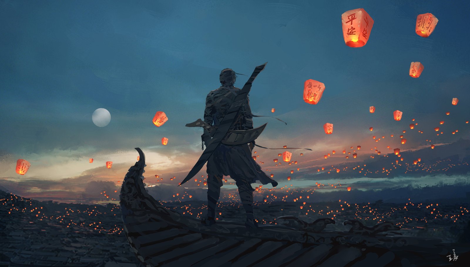 man wearing sword clip art with digital candles 2k 4k