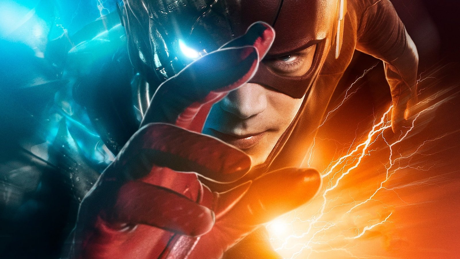 The Flash men DC Comics TV Grant Gustin superhero looking at viewer 2k