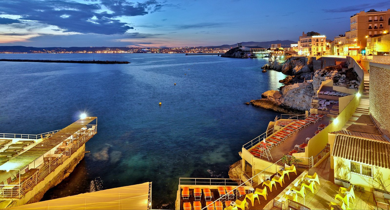 beach calanques corniche france marseille nature panorama 2k