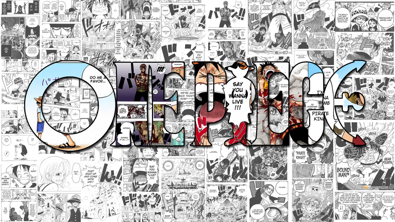 The Beatles poster with black frame One Piece anime manga 2k