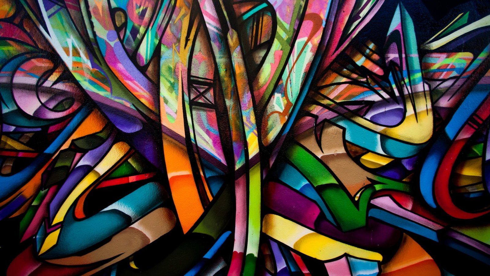 graffiti art abstract colorful wall artwork painting closeup 2k