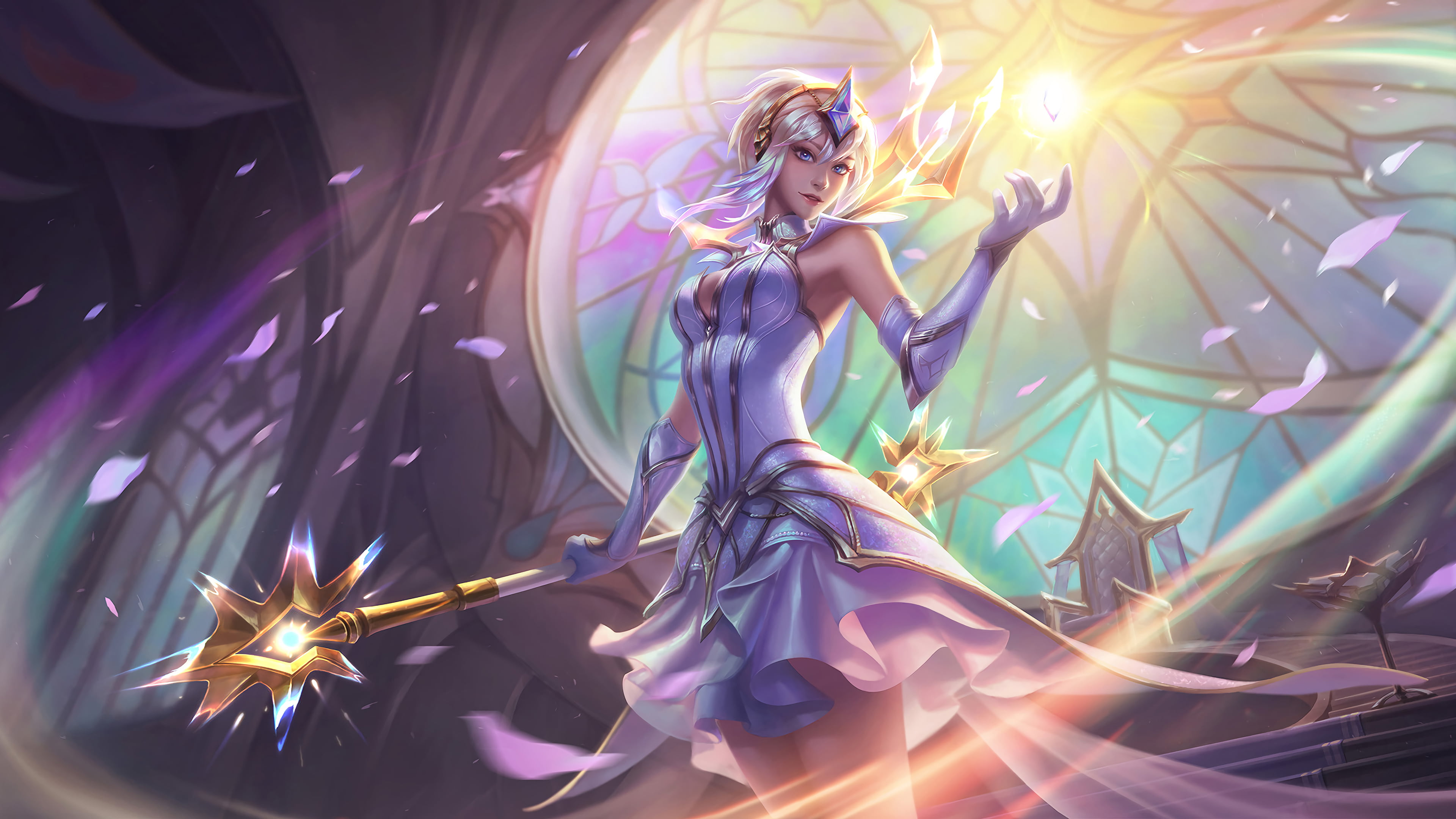 League Of Legends Elementalist Lux Splash Art Artwork Wallpaper Hd 2k 4k