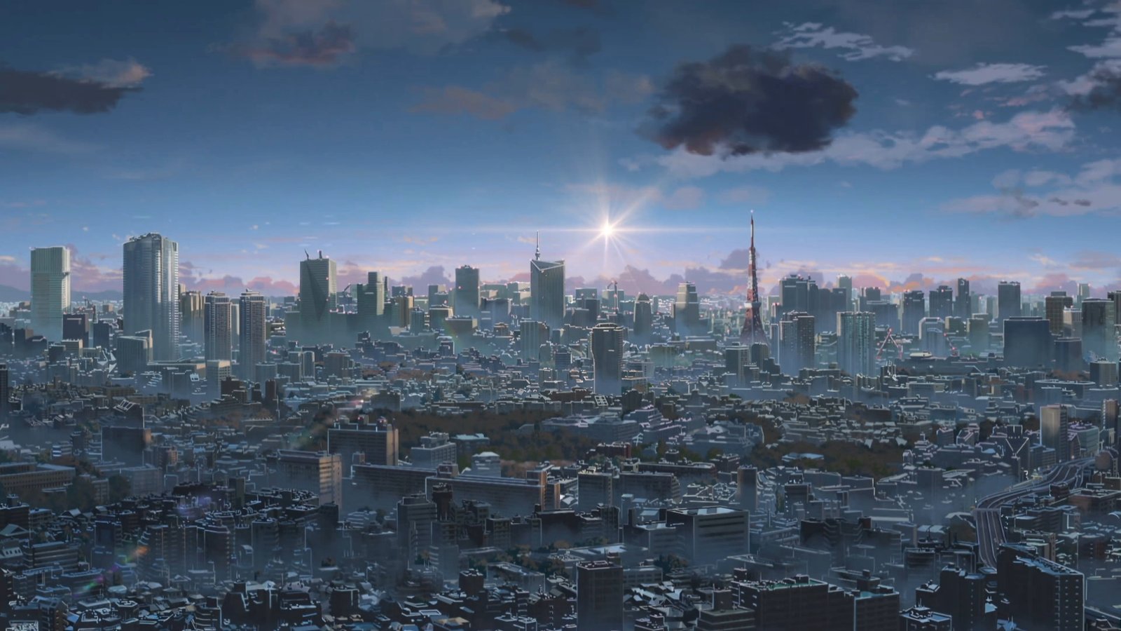 Makoto Shinkai Kimi no Na Wa building exterior architecture 2k 4k