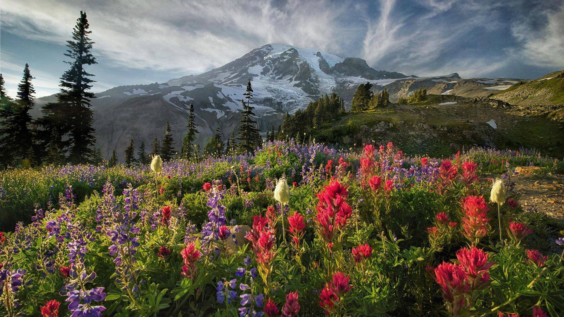 nature landscape mountain sky valley travel rock clouds 2k