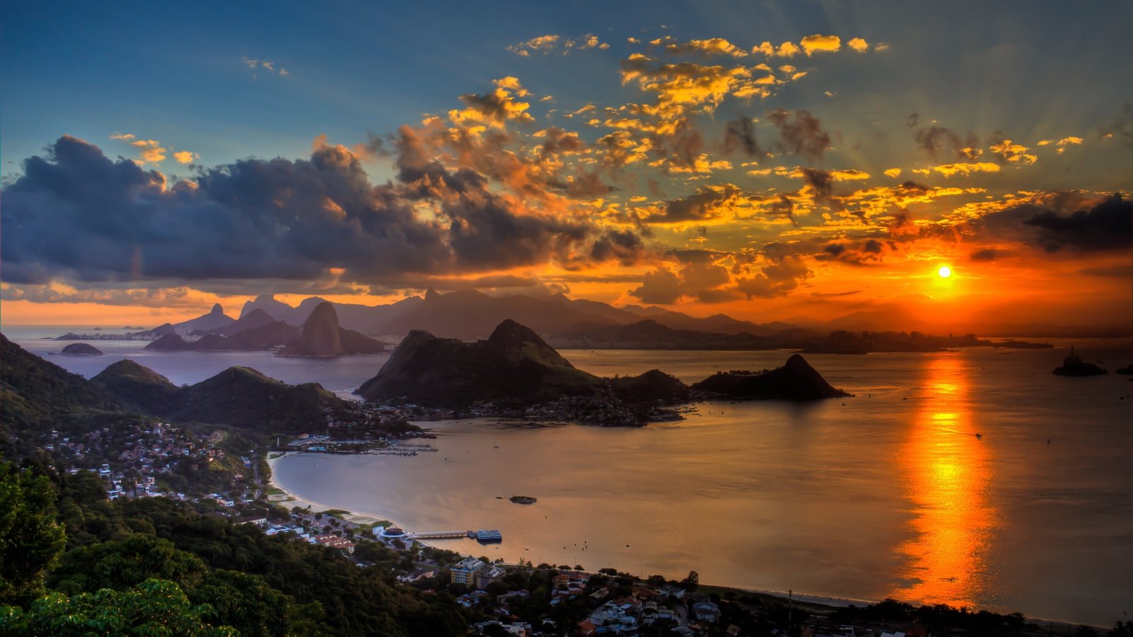 guanabara bay vista niteroi parque da cidade brazil panorama 2k 4k