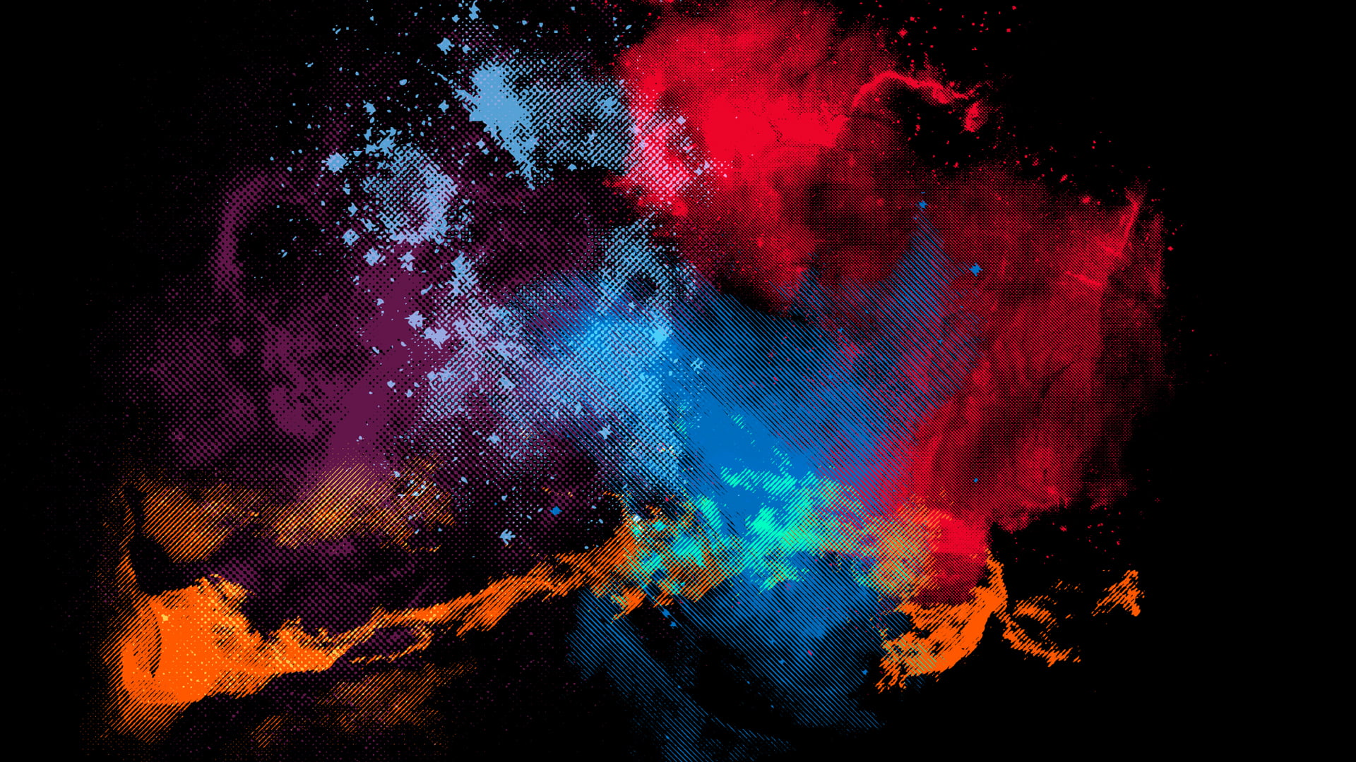 multicolored abstract wallpaper digital art black background 2k