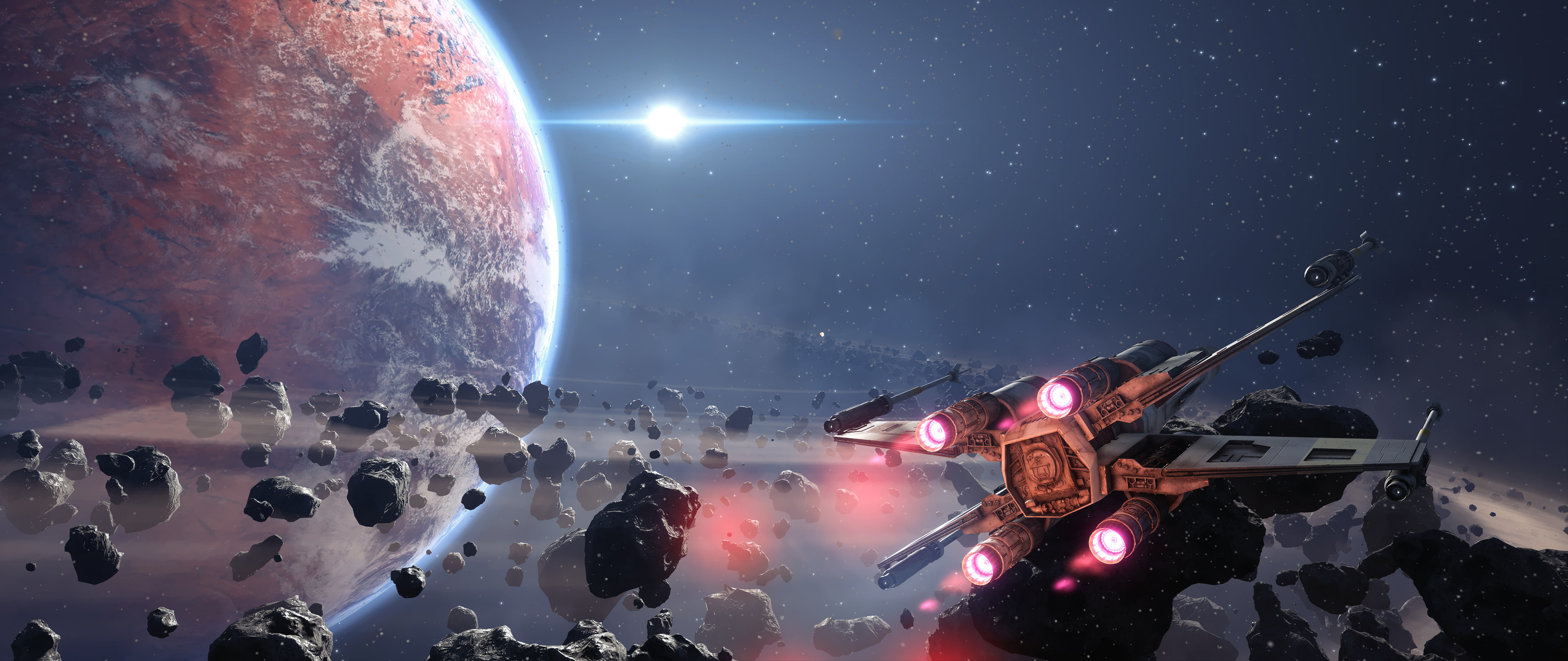 Star Wars Battlefront wing video games space star 2k 4k