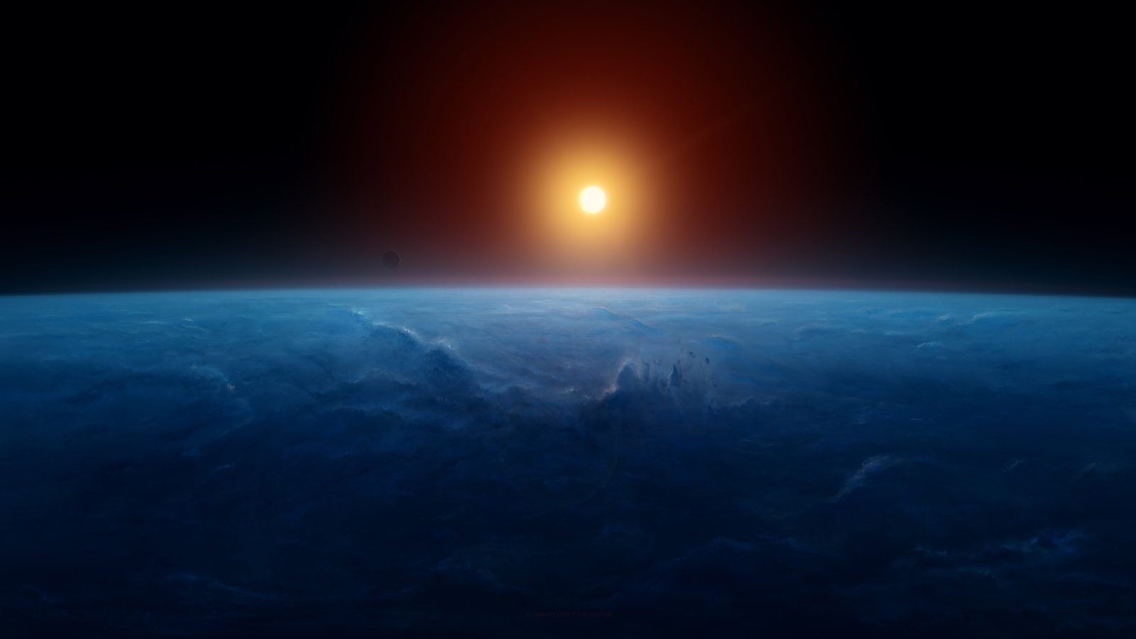 Sun Earth Horizon 2k 4k 5k 8k