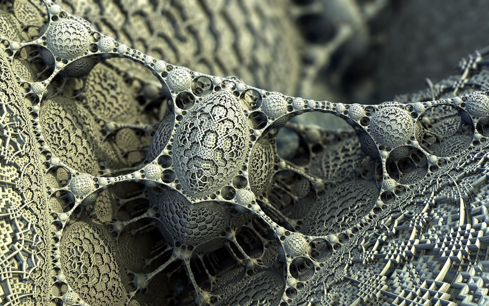 artwork digital art render fractal abstract close up 2k