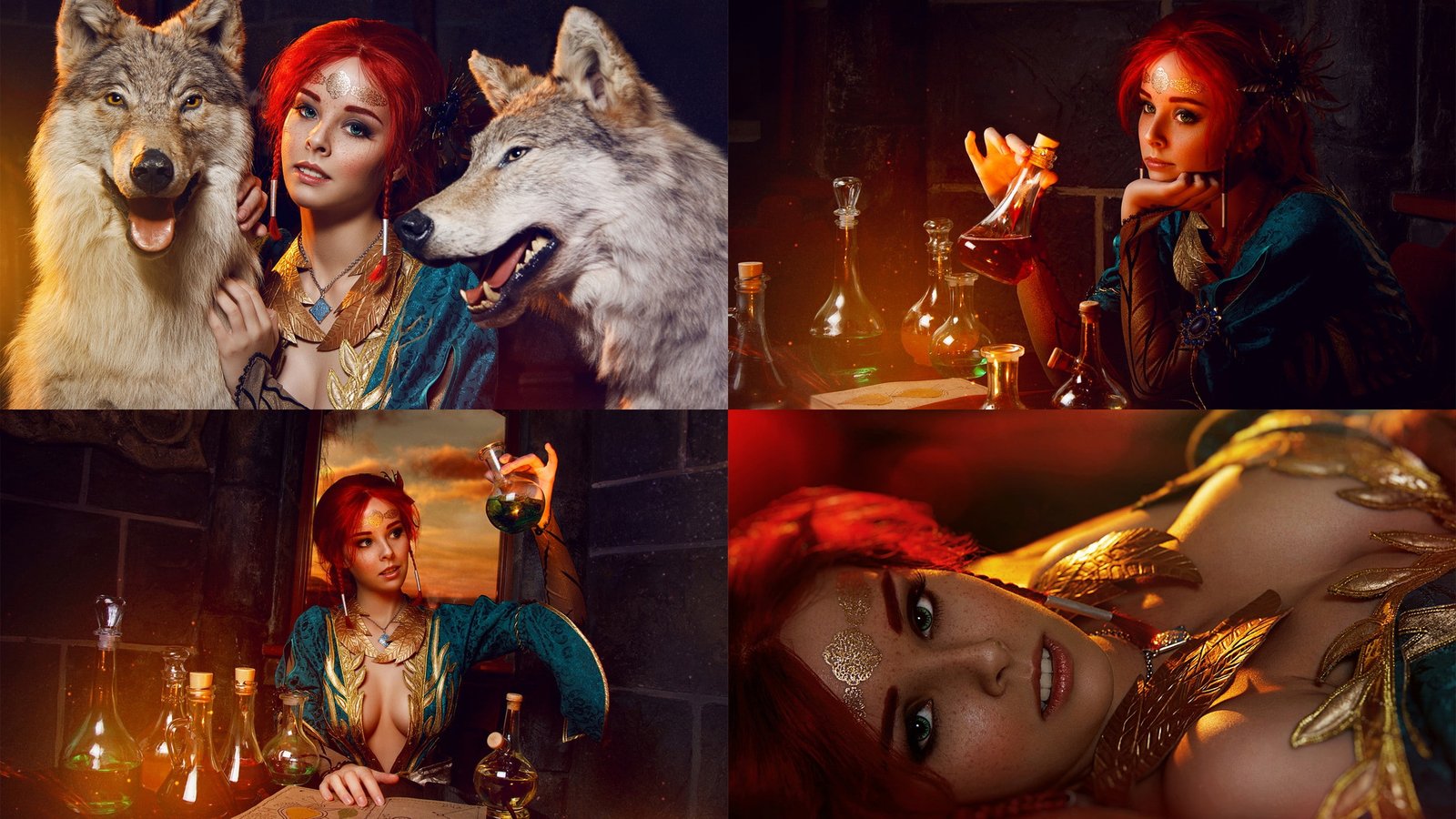women Triss Merigold Helly von Valentine The Witcher 3 Wild Hunt 2k