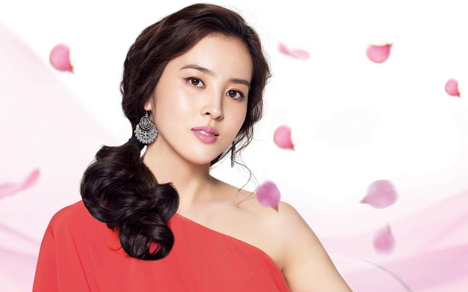 Han Hye Jin Korean beautiful photo wallpaper 02 women s red one shoulder top 2k