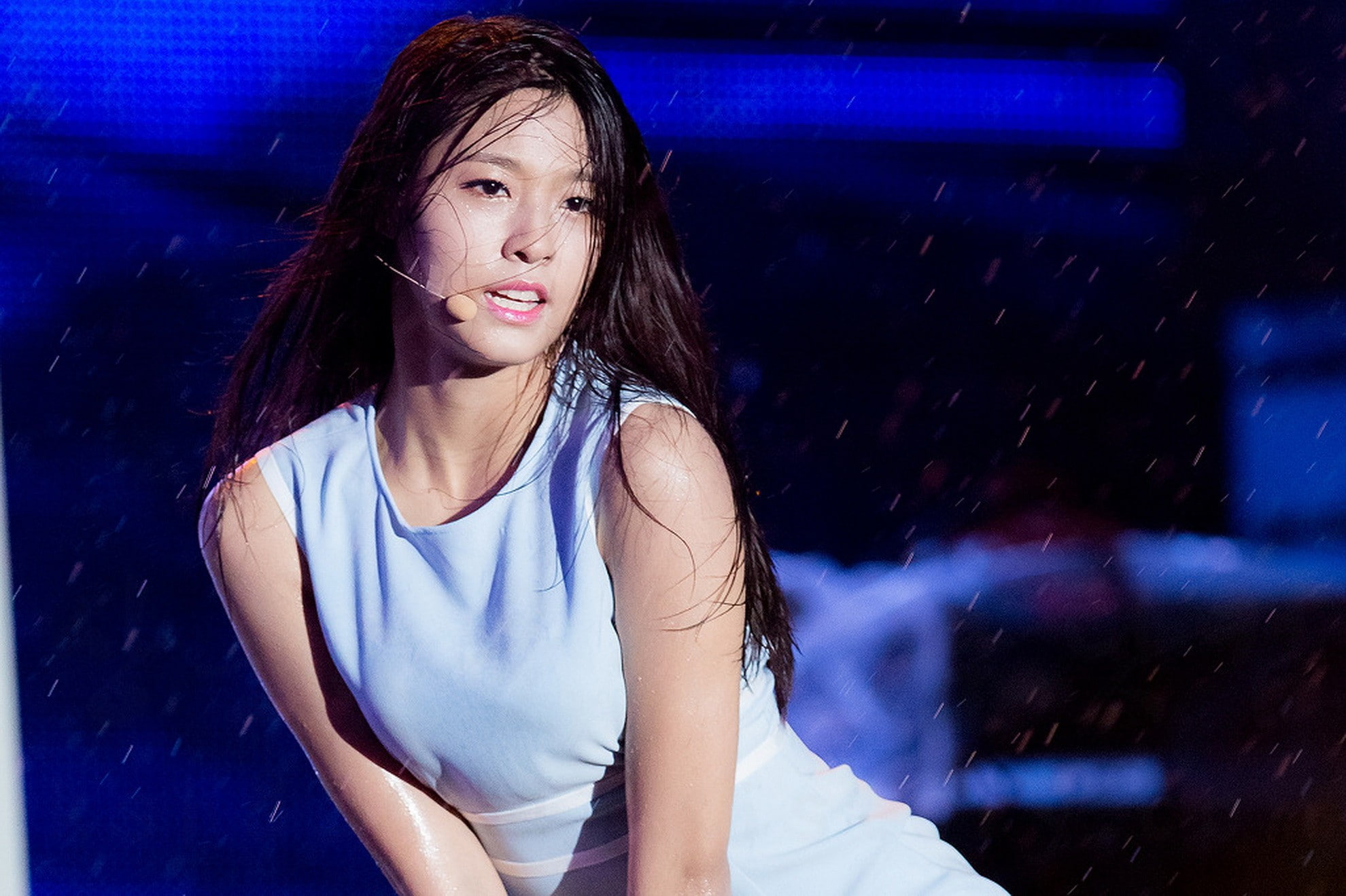 Seolhyun AOA Korean women brunette long hair wet 2k