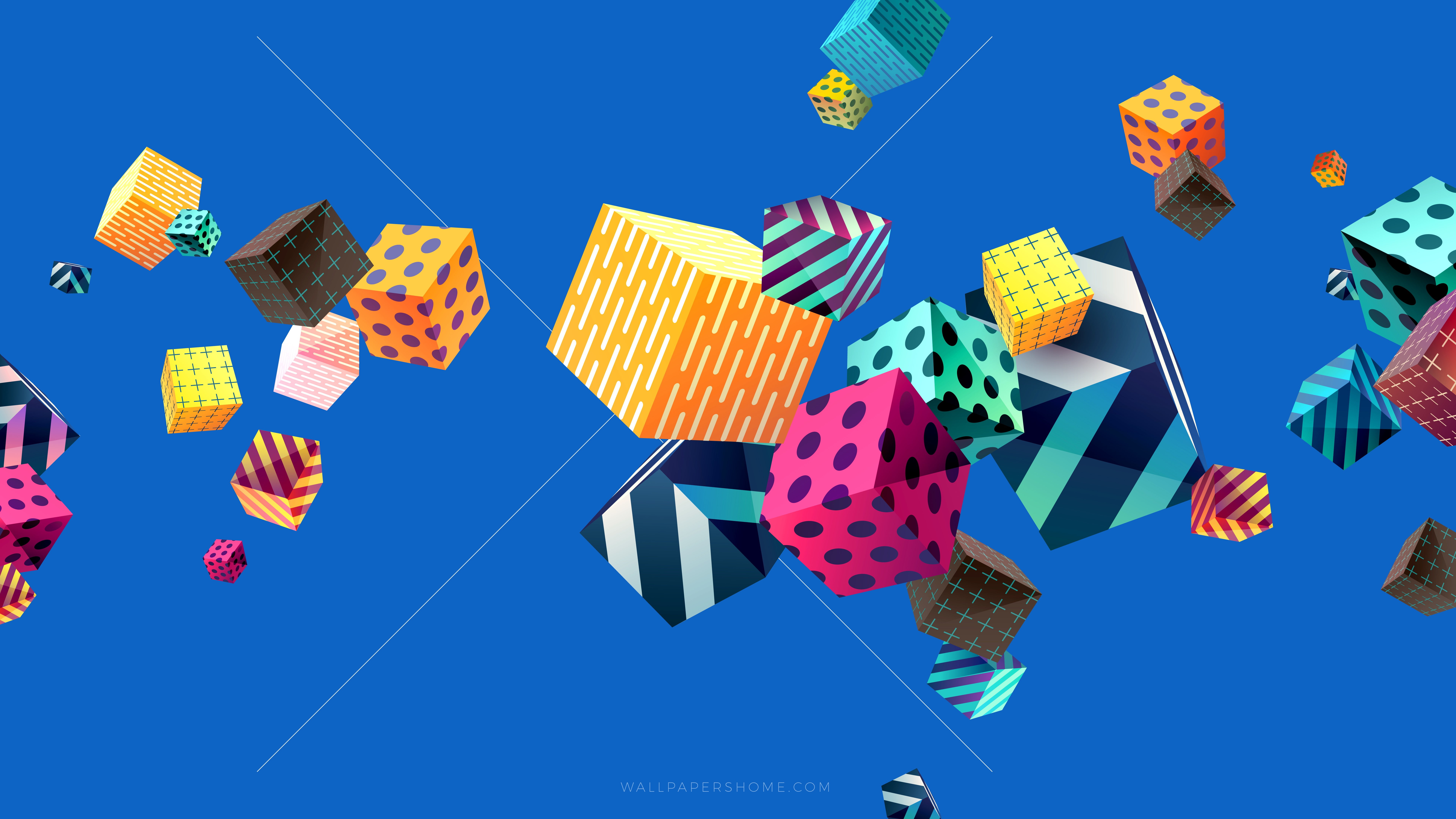 assorted color cubes abstract colorful modern 2k 4k 5k 8k