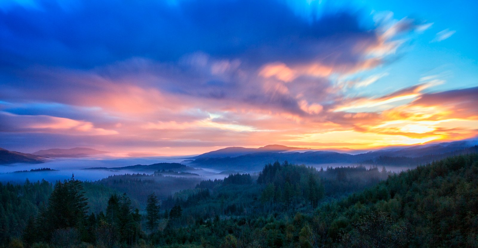 black and white mountain during sunrise Scotland Trossachs 2k 4k 5k