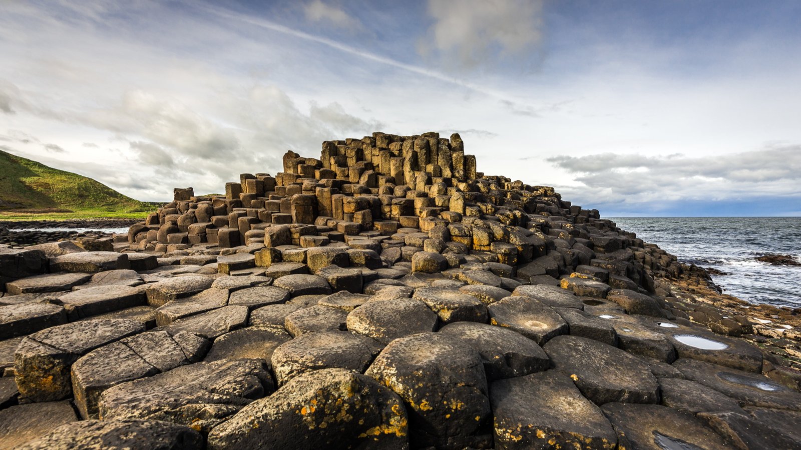 brown concrete pavement landscape Ireland Giant s Causeway 2k 4k