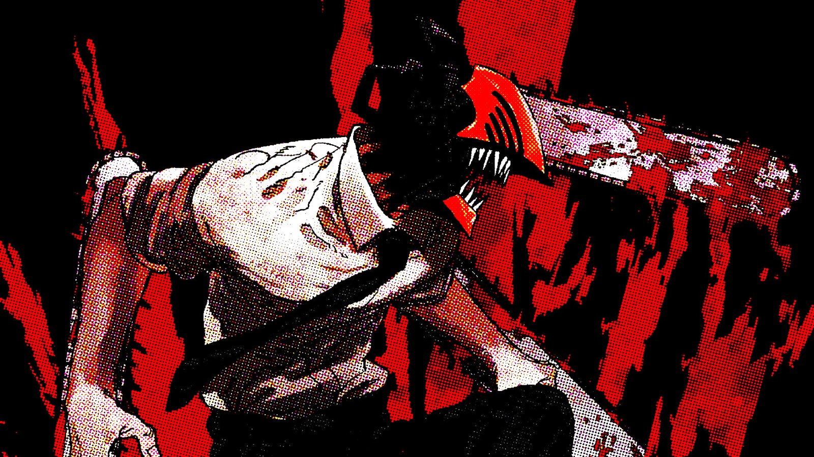 Denji Chainsaw Man red dark anime manga 2k