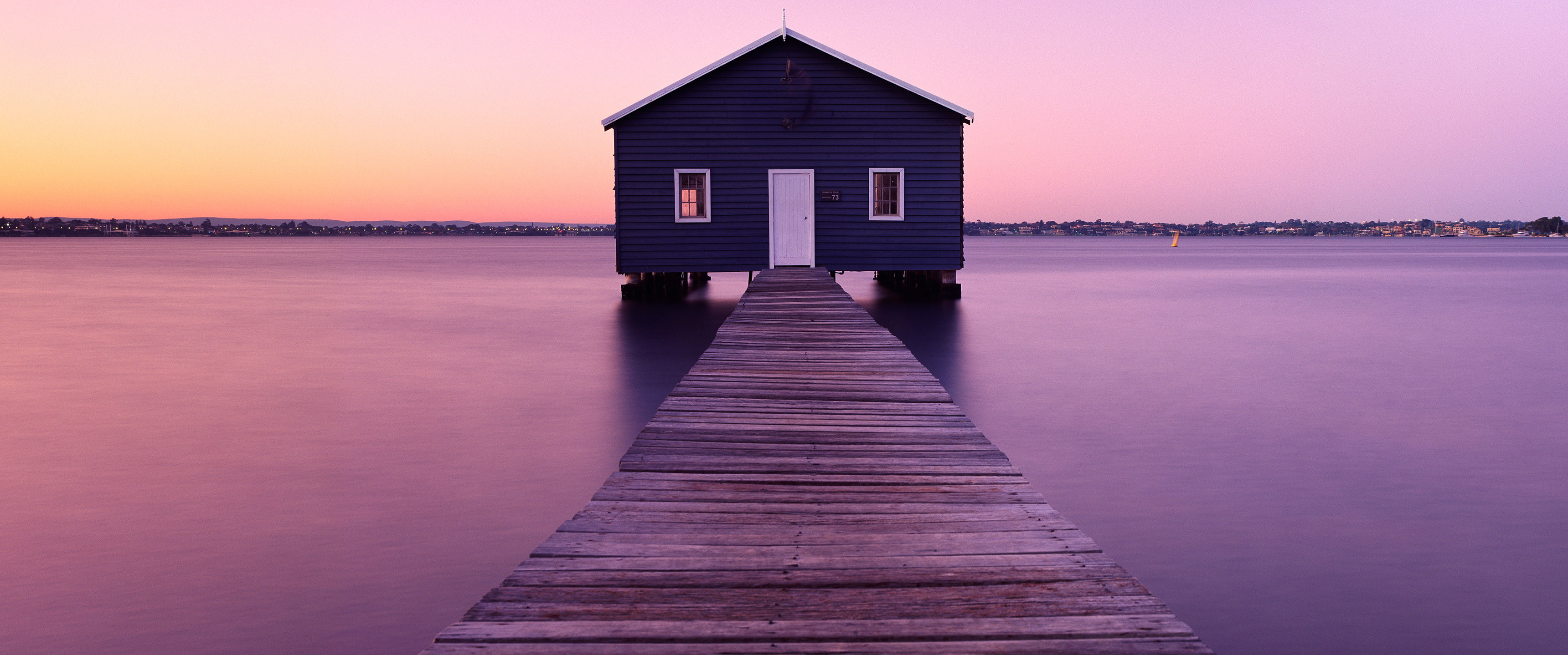 house lake nature ultra wide ultrawide 2k
