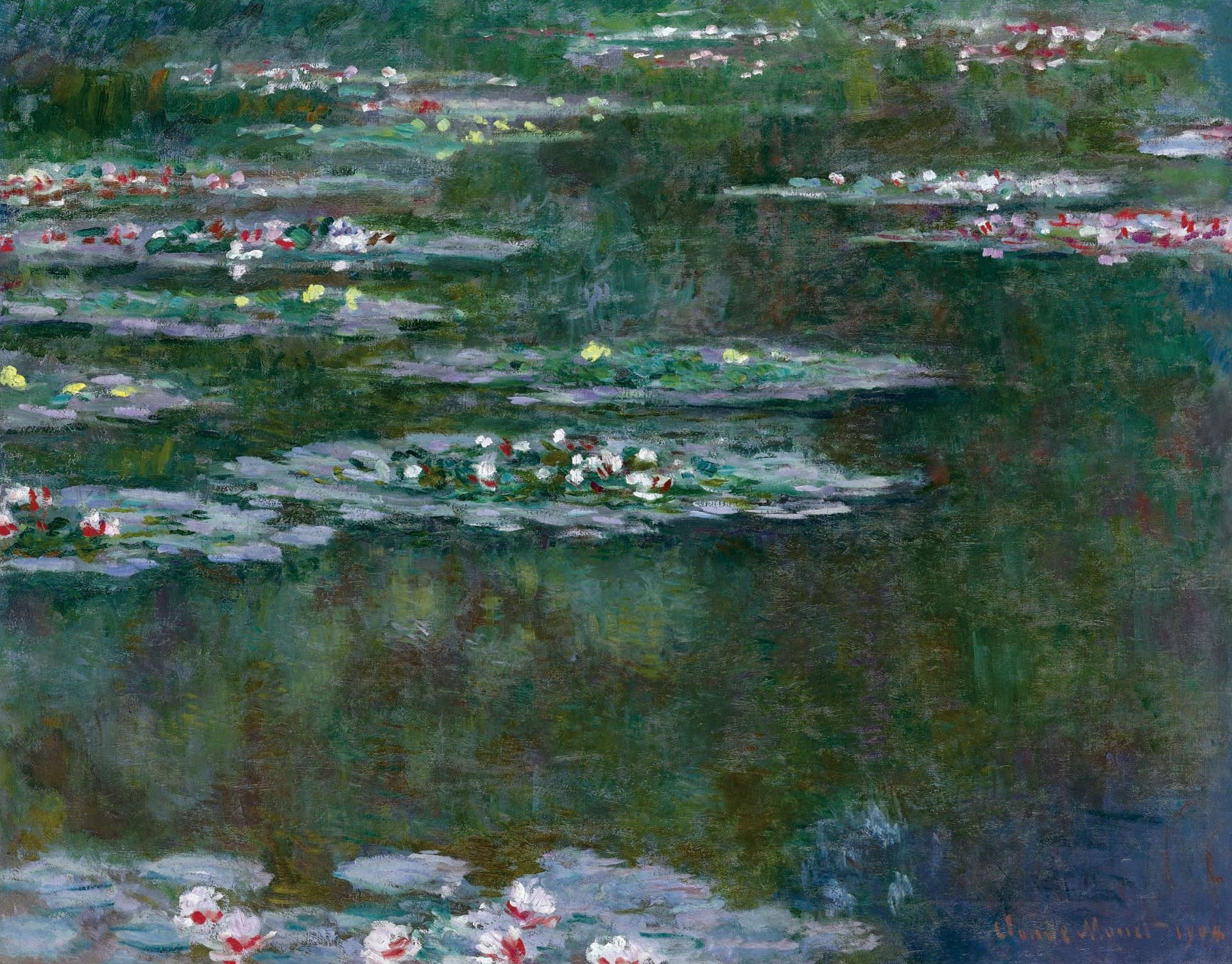 flowers nature pond picture Claude Monet Water lilies 2k