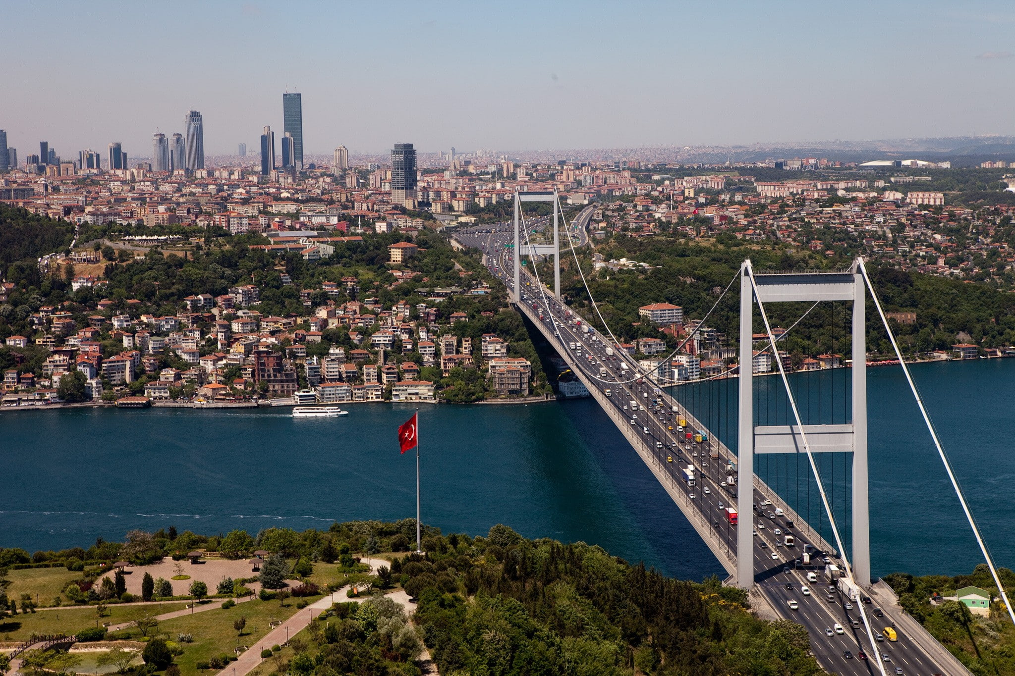 nature Istanbul Turkey city cityscape bridge Bosphorus 2k