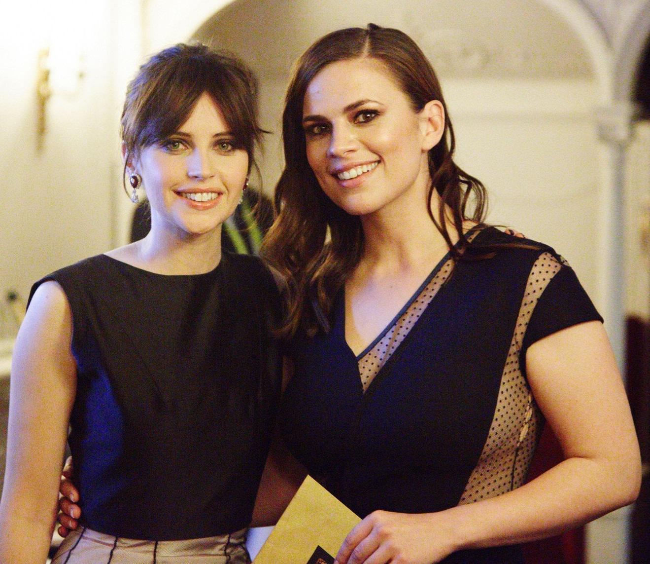 With Felicity Jones hayley atwell actress hollywood celebrity