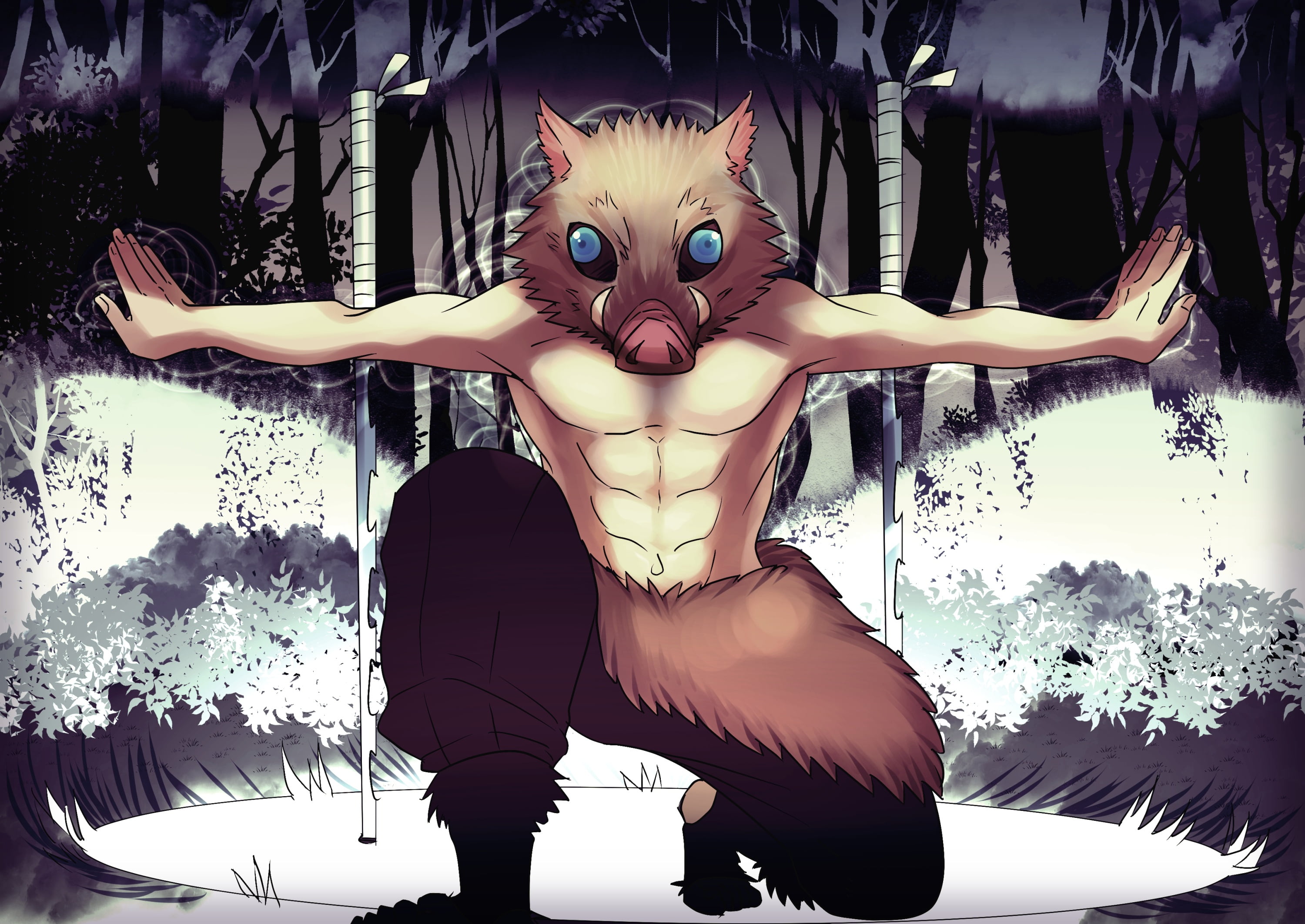 Anime Demon Slayer Kimetsu no Yaiba Inosuke Hashibira 2k