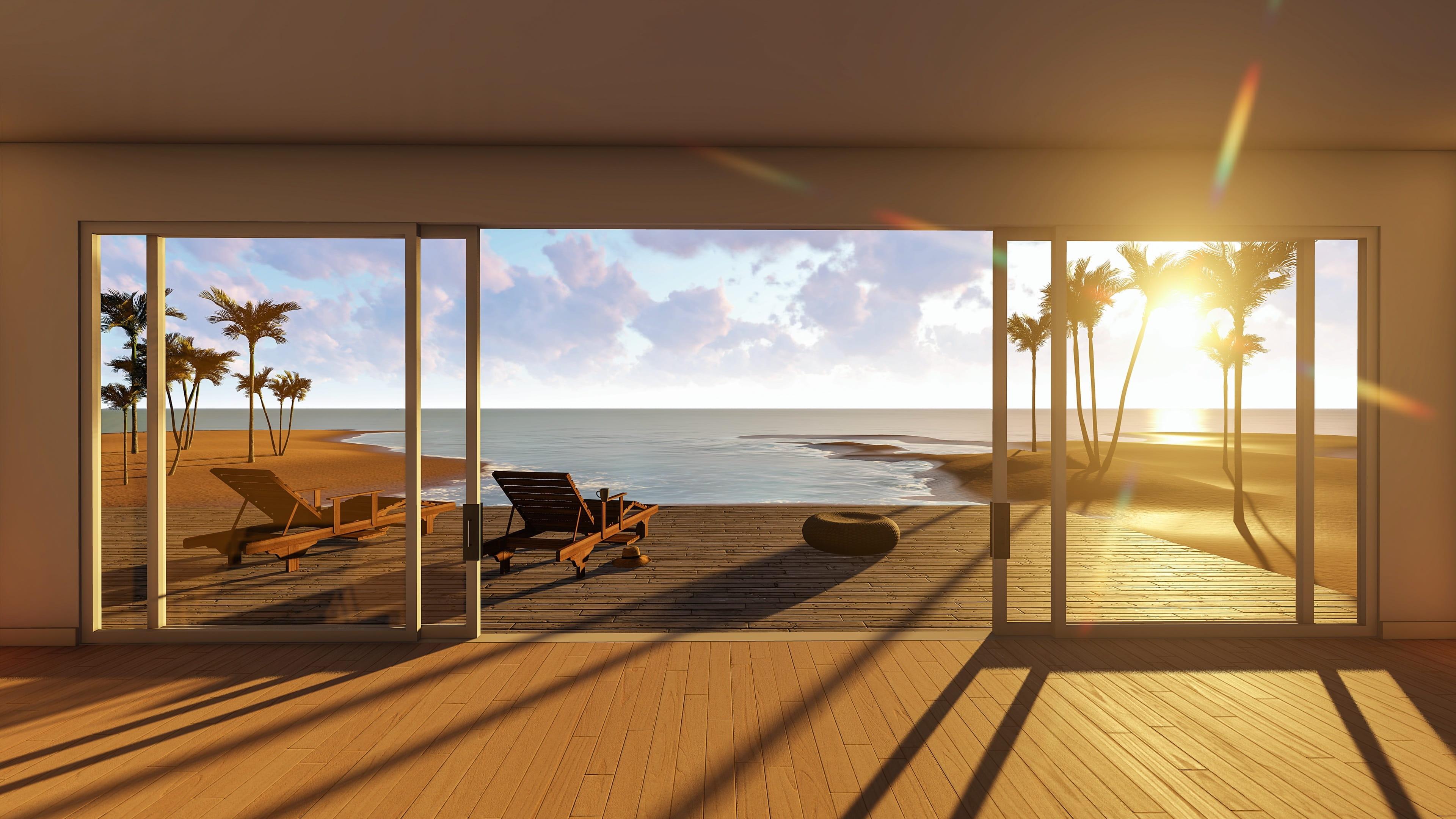 sand beach relaxation summer idyllic house apartment 2k 4k