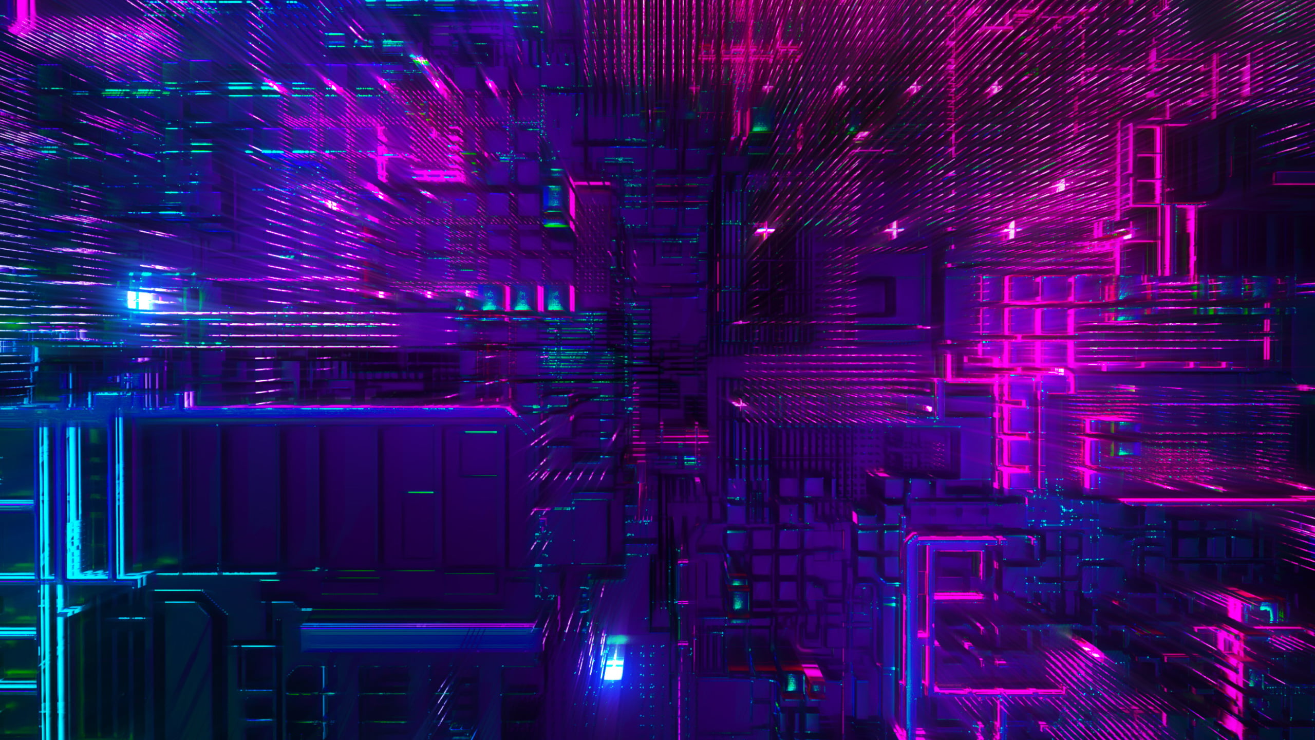 abstract digital art render illuminated technology 2k