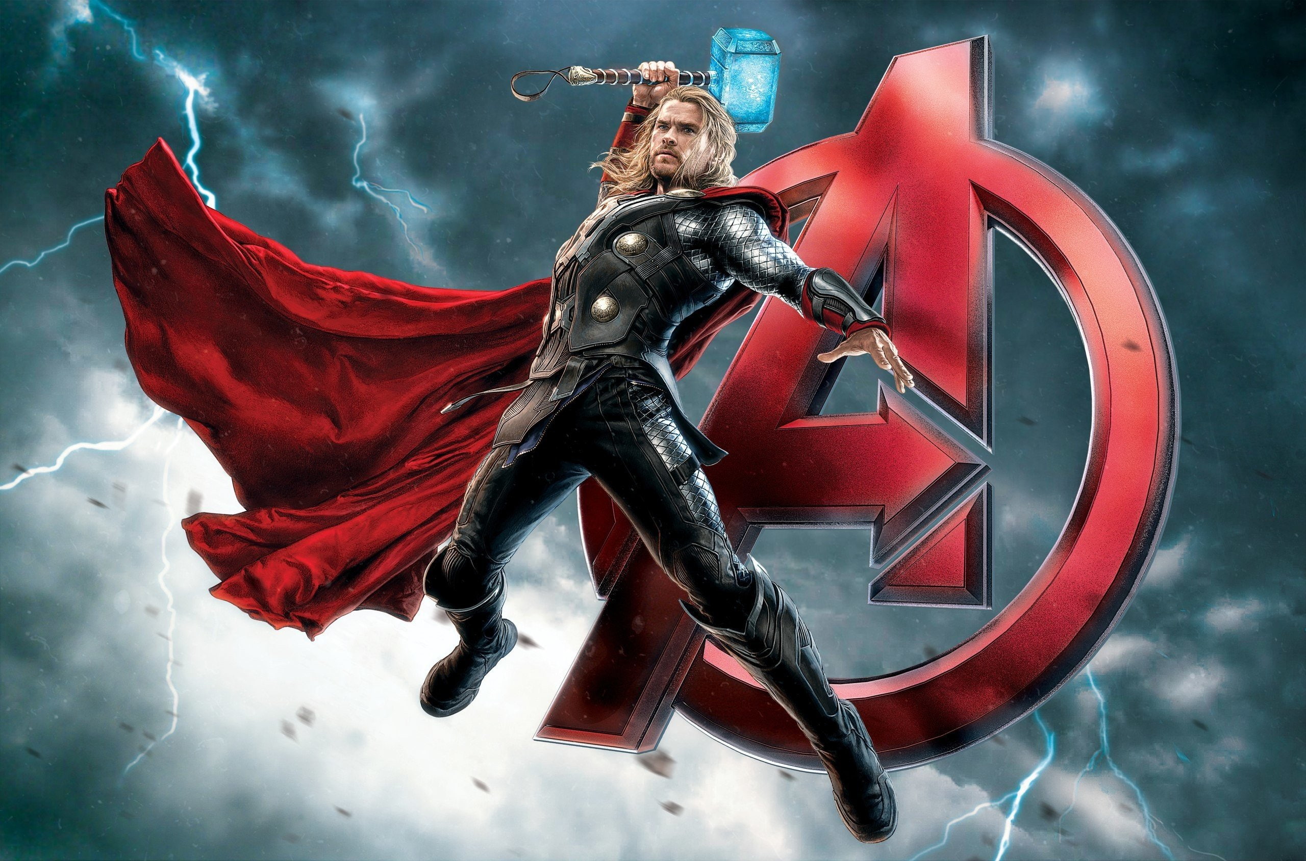 Avengers Age Of Ultron Chris Hemsworth Lightning Mjolnir 2k