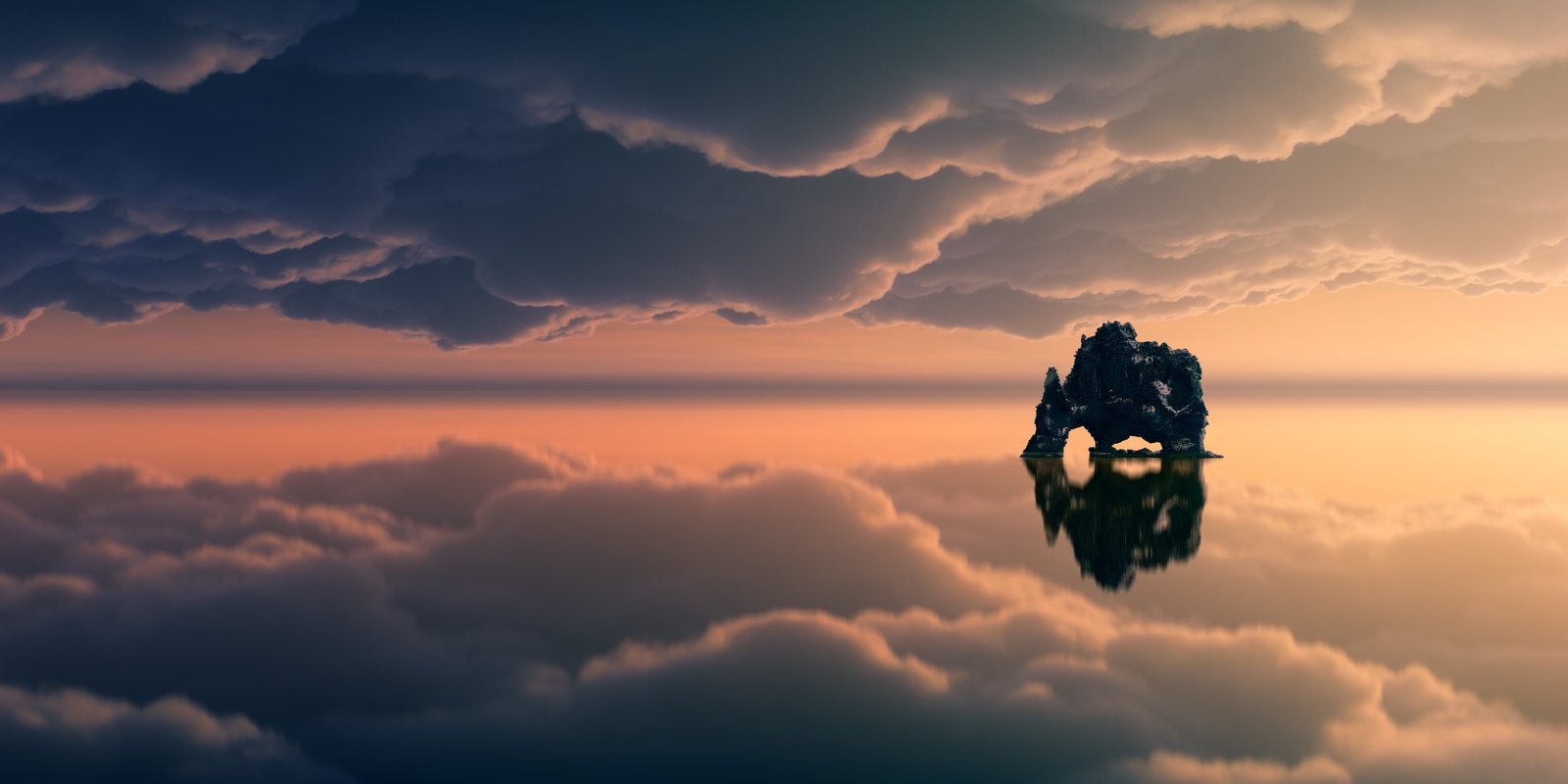 Salar de uyuni Bolivia sunset sky dawn clouds island landscape 2k 4k 5k 8k