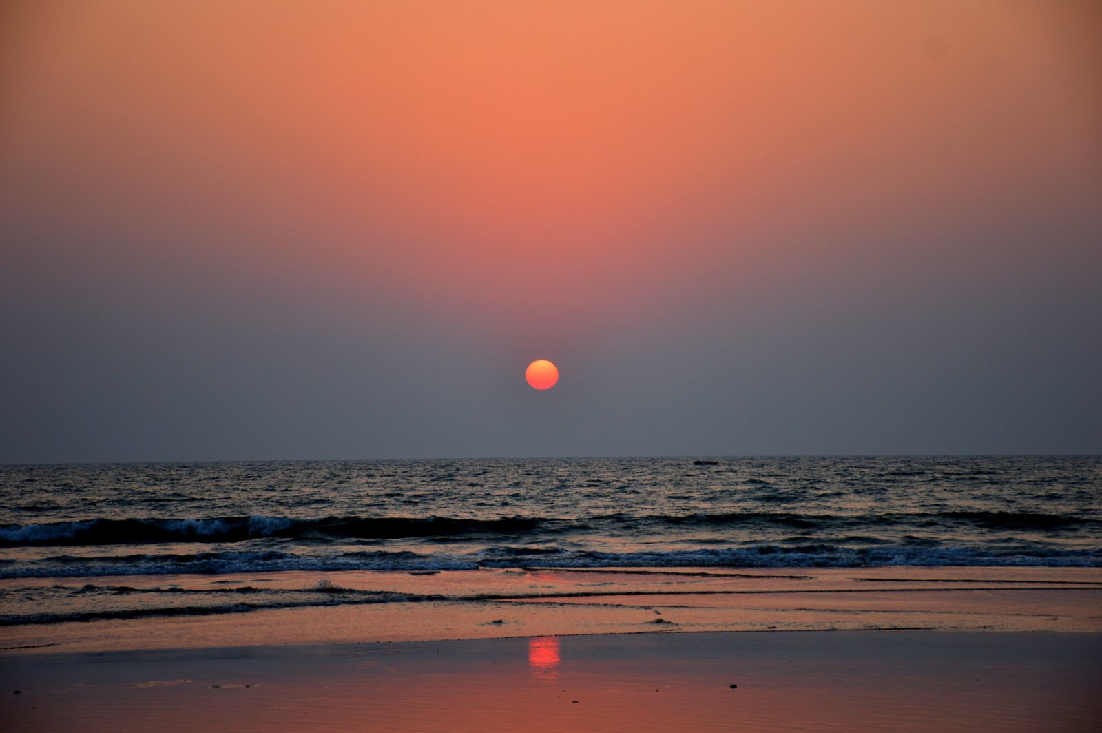 sunset beach sea ocean water sky nature clouds landscape 2k 4k 5k