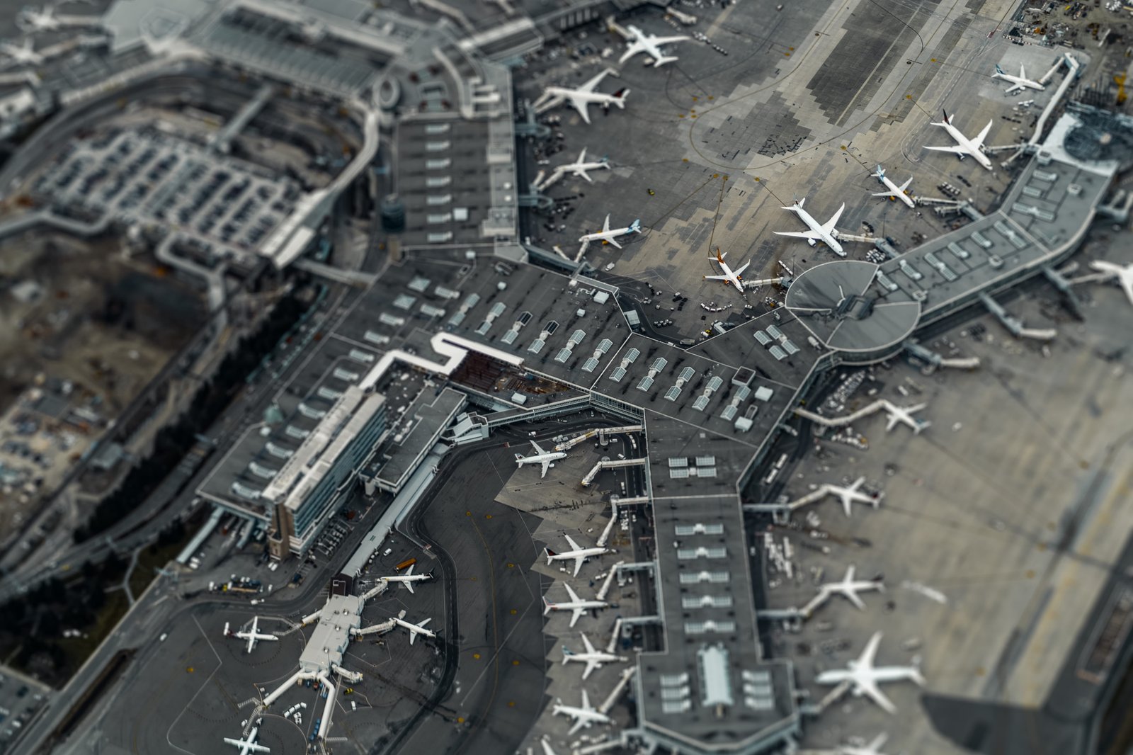 high angle view of city airport outdoors landscape nature 2k 4k