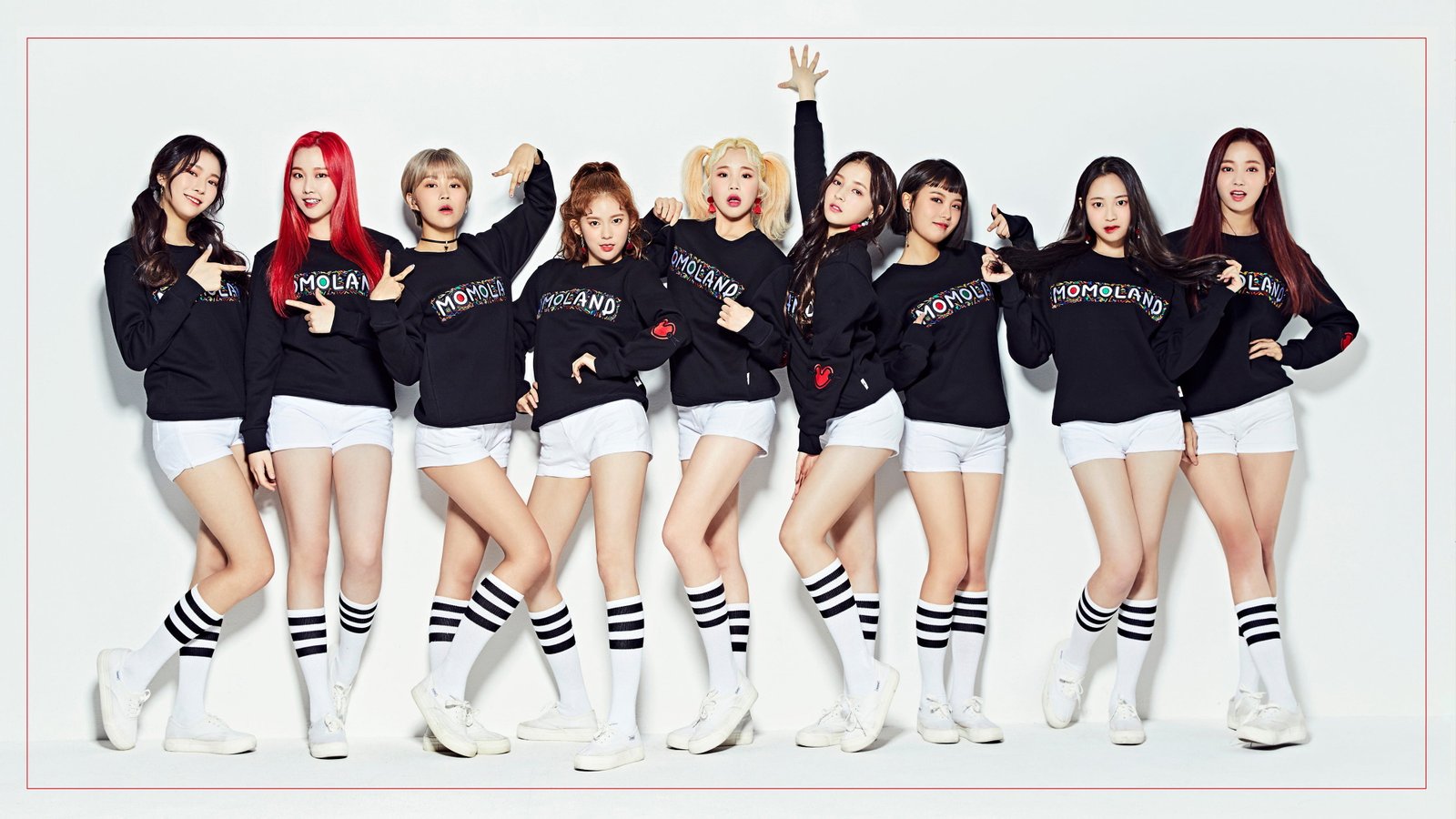 K pop korean women Asian Momoland knee high socks shorts 2k 4k