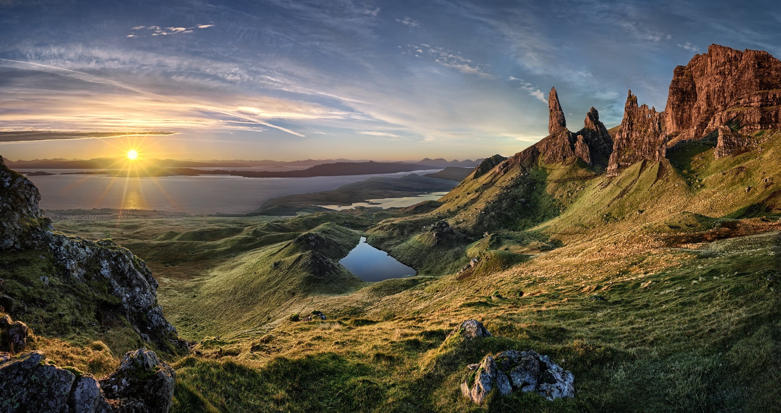 landscape photography of mountain nature Old Man Storr Skye 2k