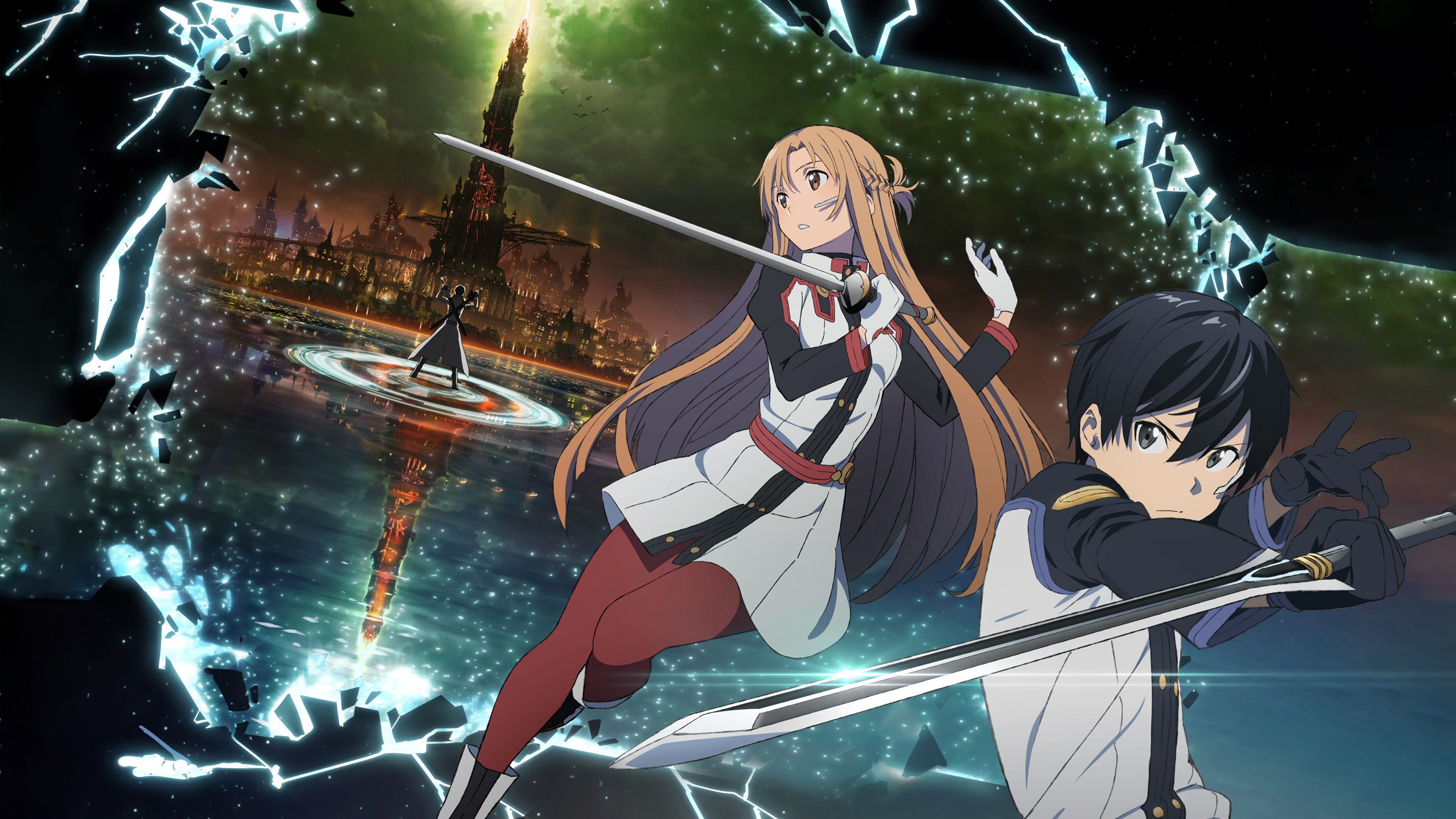 Sword Art Online Kirito and Asuna illustration anime Yuuki 2k 4k