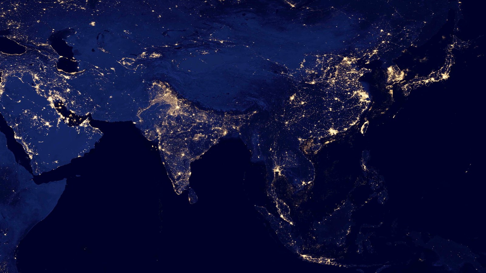 Asia China Japan Korean India city lights night 2k 4k